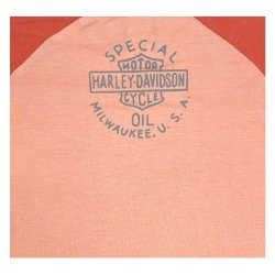 Little Girls' 3/4 Sleeve Raglan Colorblock Tee - Orange