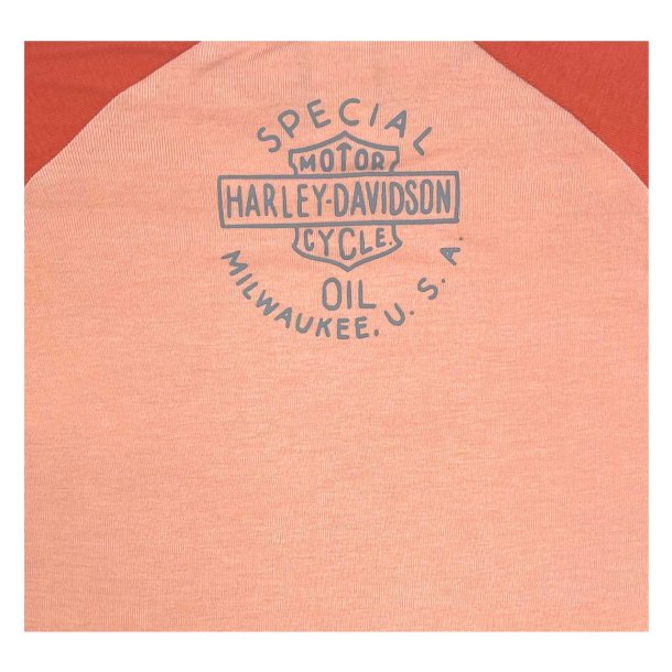 Little Girls' 3/4 Sleeve Raglan Colorblock Tee - Orange