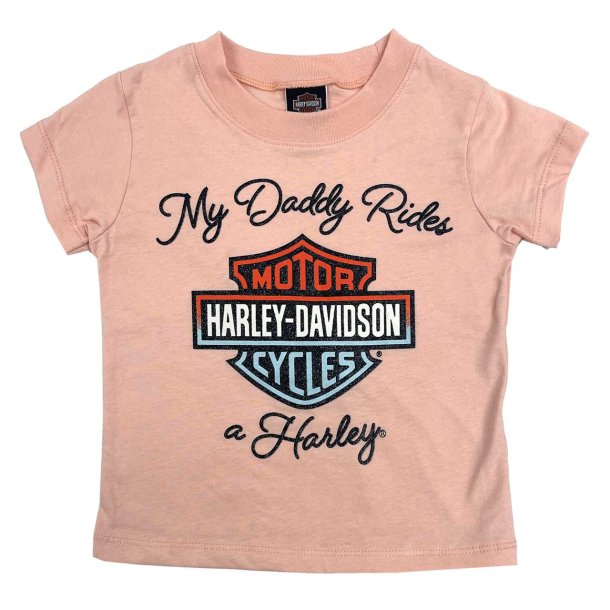 Little Girls' Glitter "My Daddy Rides a Harley" Short Sleeve Tee