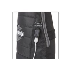 SILVER AND BLACK SLING BAG W/USB