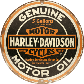 ROUND tin sign - Genuine Motor Oil