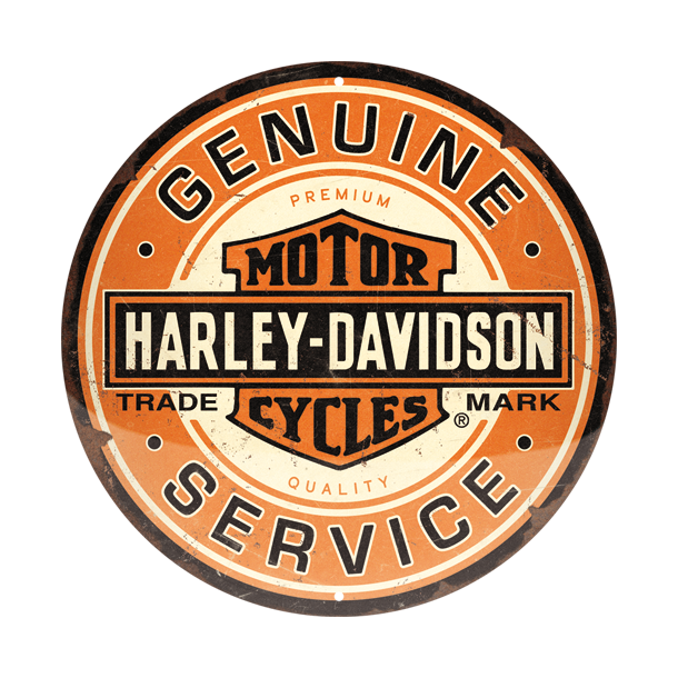 ROUND tin sign - Genuine Service