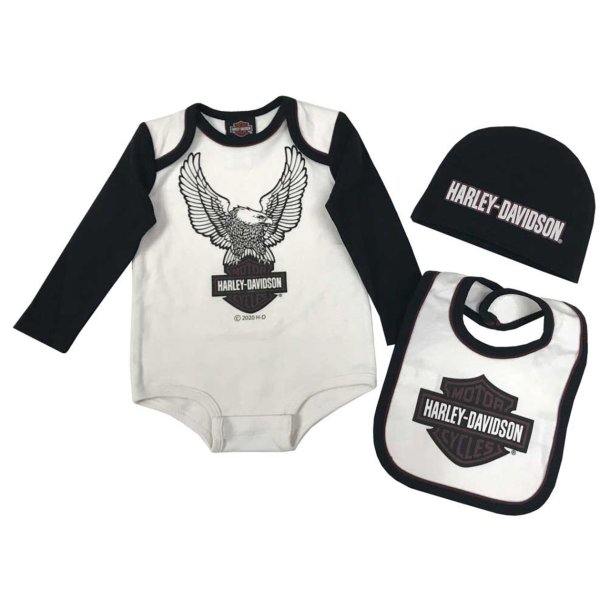 Baby Boys' 3-Piece Eagle Set w/ Hat &amp; Bib, Cream