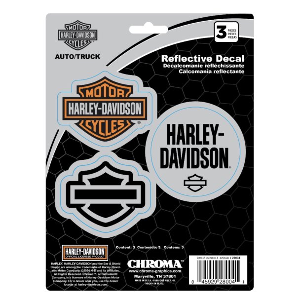 Harley 3 PC Reflective  Decal