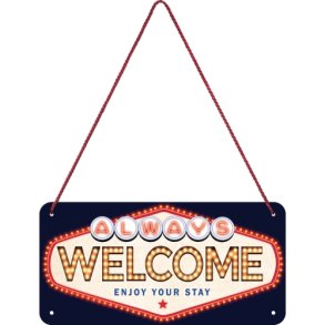 Welcome Hanging Sign 10x20cm