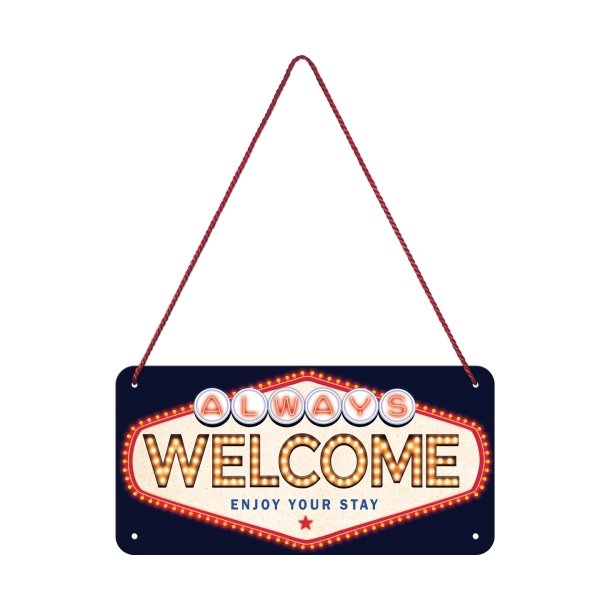 Welcome Hanging Sign 10x20cm