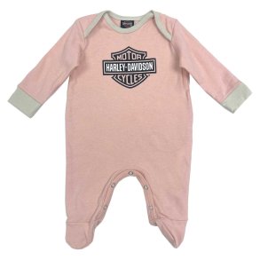 Girls' Bar & Shield Logo Knit Footed Romper