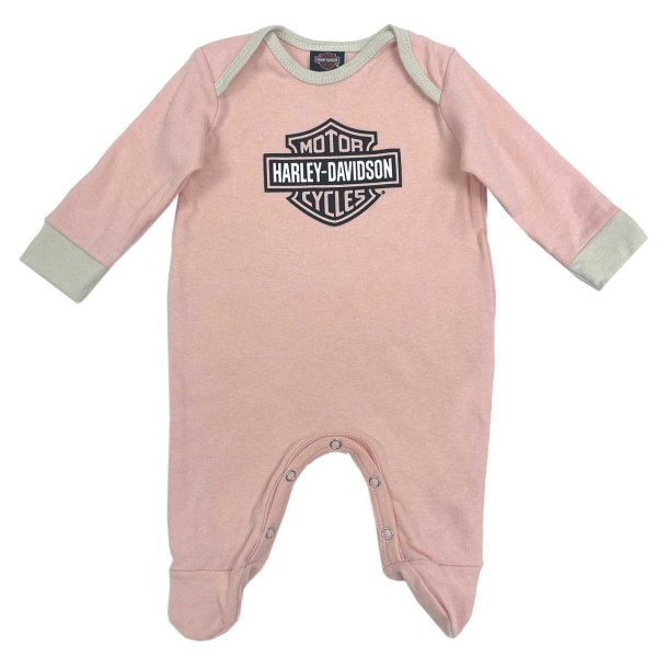 Girls' Bar &amp; Shield Logo Knit Footed Romper