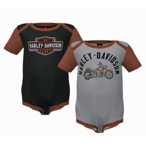 Boys' 2-Pc Creeper Set - Long Bar & Shield - Motorcycle