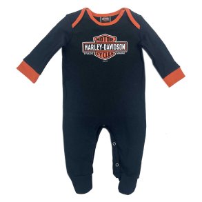 Bar & Shield Logo Footed Romper