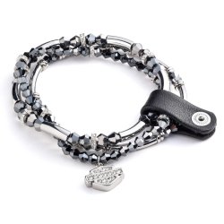 Set of 3 Bar &amp; Shield Charm Stretch Bracelets