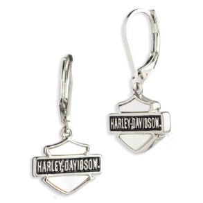 Mother of Pearl Bar & Shield Drop Earrings 