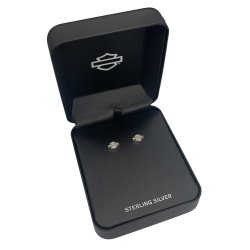 10mm Bling Bar &amp; Shield Stud Earrings, Sterling Silver