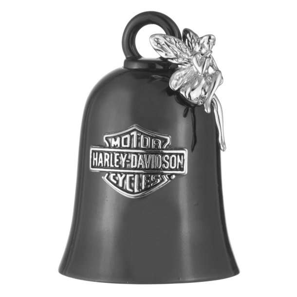 Bar &amp; Shield Fairy Charm Brass Ride Bell, Matte Black Finish