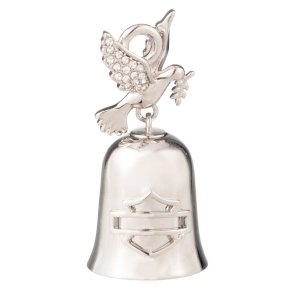 Bar & Shield Logo Crystal Dove Charm Mini Ride Bell 