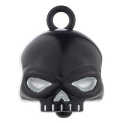 Sculpted Skull Bar &amp; Shield Logo Ride Bell, Solid Black