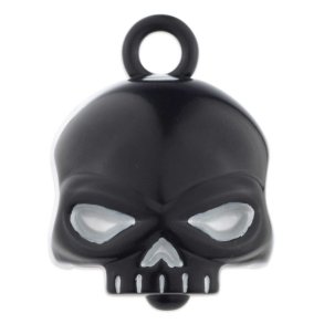 Sculpted Skull Bar & Shield Logo Ride Bell, Solid Black