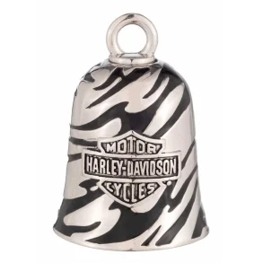 Bar & Shield Animal Print Metal Ride Bell, Silver/Black 