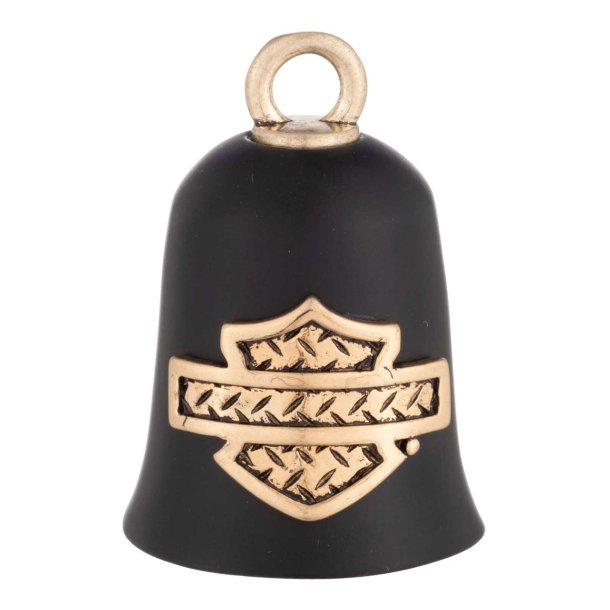 Texture Bar &amp; Shield Metal Ride Bell, Black &amp; Gold Finishes