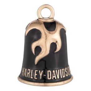Gold Flames H-D Ride Bell, Black/Gold