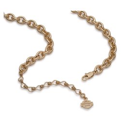 Oval Bar &amp; Shield Logo Chain Necklace