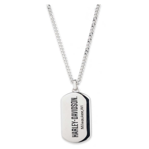 Dog Tag Pendant Necklace, Stainless Steel
