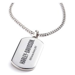 Dog Tag Pendant Necklace, Stainless Steel