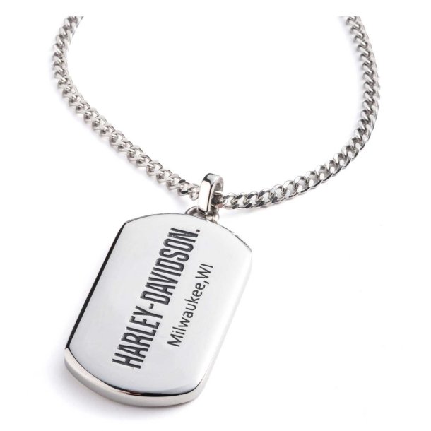 Dog Tag Pendant Necklace, Stainless Steel
