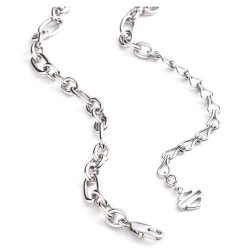 Ladies Willie G Skull Toggle Necklace, Silver Brass