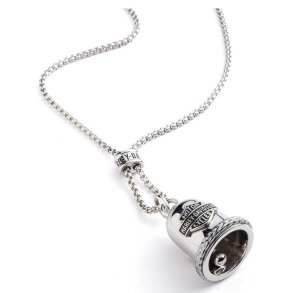 Bar & Shield Braided Ride Bell Necklace
