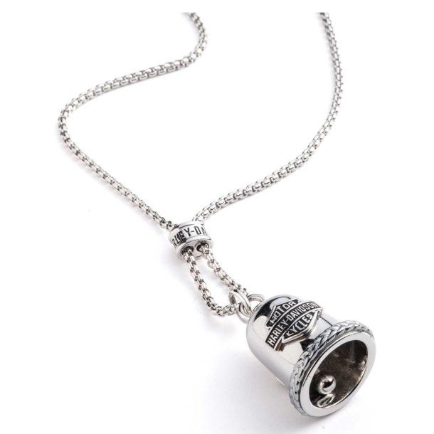 Bar &amp; Shield Braided Ride Bell Necklace