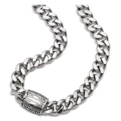  Textured Bar &amp; Shield Necklace