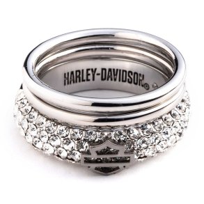 3 Pave Bar & Shield Stack Rings