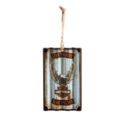 Corrugated Metal Ornament, H-D Eagle