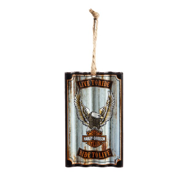 Corrugated Metal Ornament, H-D Eagle