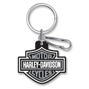 Bar & Shield Key Chain, Gray 