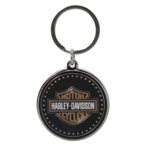 Coin-Style Bar & Shield Logo Key Chain