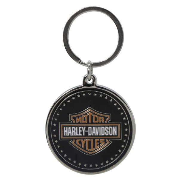 Coin-Style Bar &amp; Shield Logo Key Chain