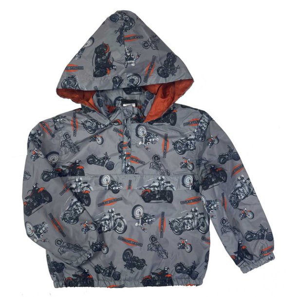 Little Boys' 1/4-Zip Bike Printed Hooded Toddler Windbreaker