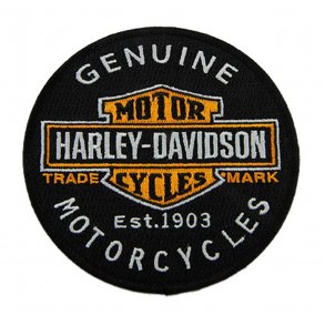 Harley-DavidsonÇ Embroidered Genuine Motorcycles Bar & Shield Emblem