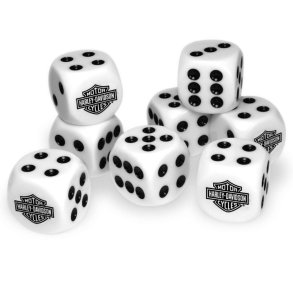 H-D Bar & Shield White Dice / large