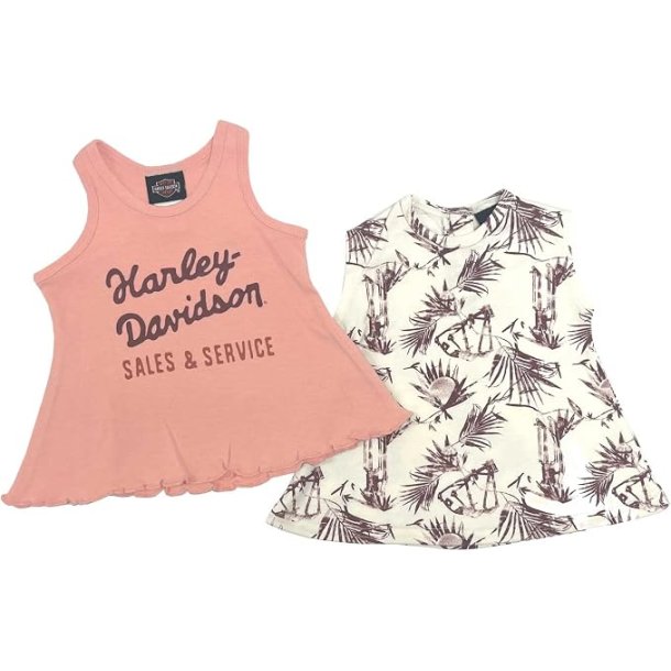 GIRL 2-PK DRESS CREAM PRINT
