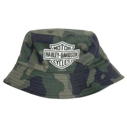 Little Girls' H-D Logo Reversible Bucket Hat - Lavender/Camo