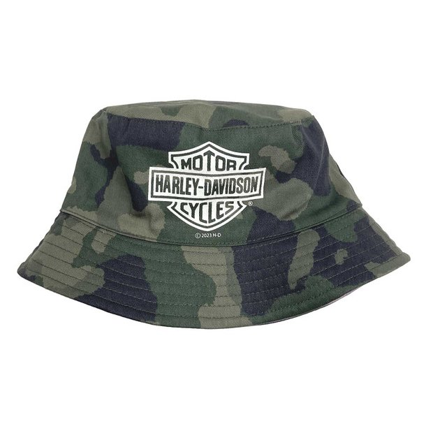 Little Girls' H-D Logo Reversible Bucket Hat - Lavender/Camo