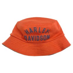 Little Boys' H-D Logo Reversible Bucket Hat - Orange/Camo