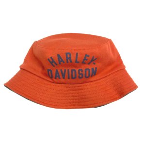 Little Boys' H-D Logo Reversible Bucket Hat - Orange/Camo