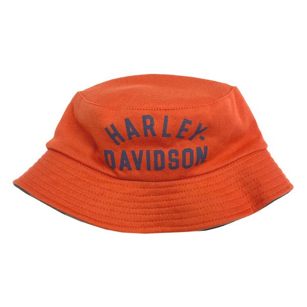 Little Boys' H-D Logo Reversible Bucket Hat - Orange/Camo