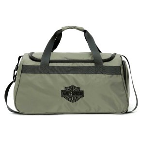 Crinkle Bar & Shield Nylon Duffel Bag w/Side Shoe Pocket - Green