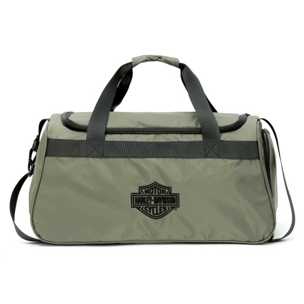 Crinkle Bar &amp; Shield Nylon Duffel Bag w/Side Shoe Pocket - Green