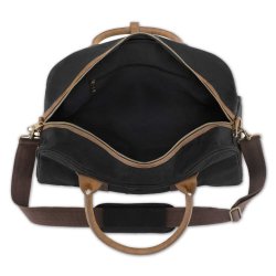 Heritage Bar &amp; Shield Logo Canvas/Leather Duffel Bag 